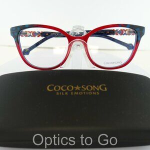 COCO SONG CV 255 (C:2) LIPSTICK RED / BLACK POKA DOT   53/18-135 EYEGLASS FRAMES